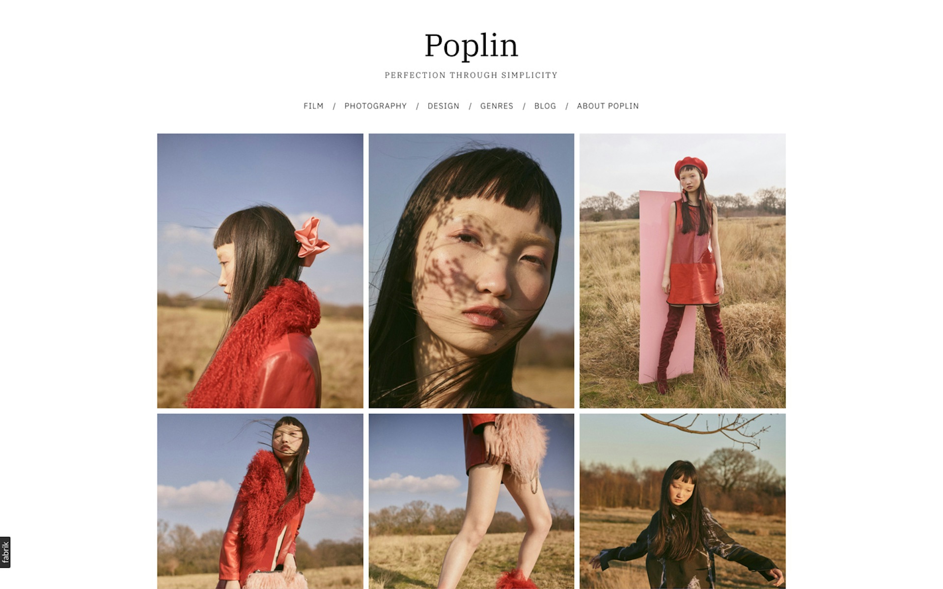 Poplin theme for Fabrik portfolio website