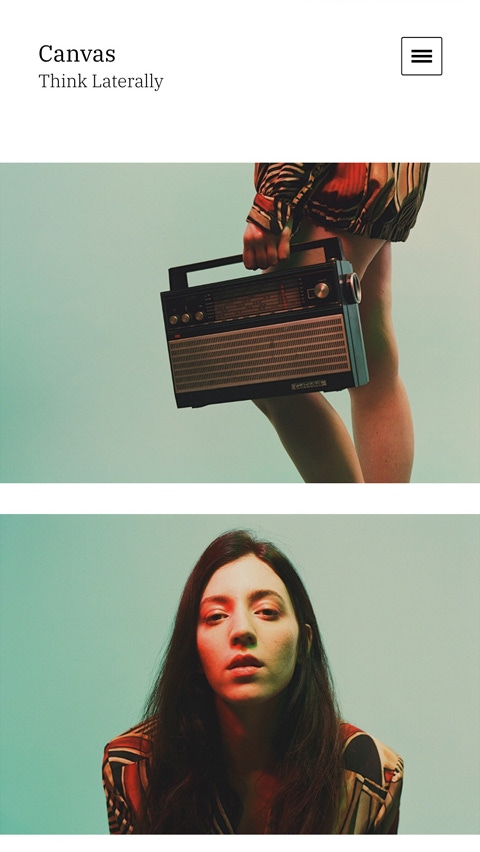 Canvas theme for Fabrik portfolio website