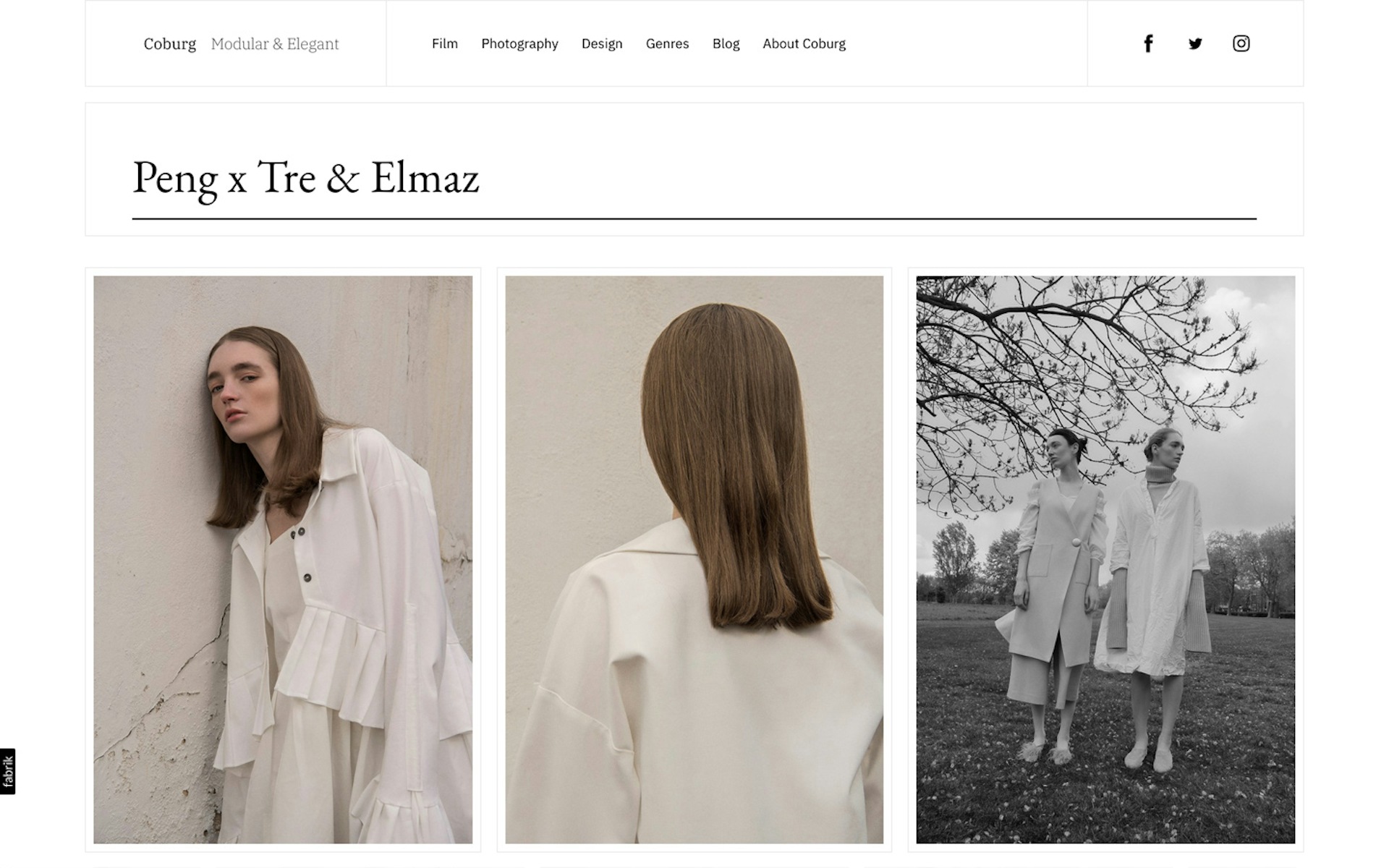 Coburg theme for Fabrik portfolio website