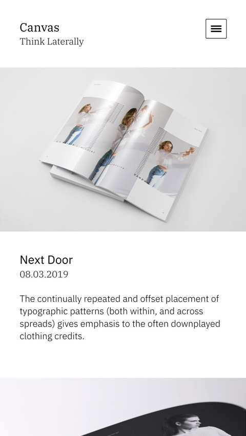 Canvas theme for Fabrik portfolio website