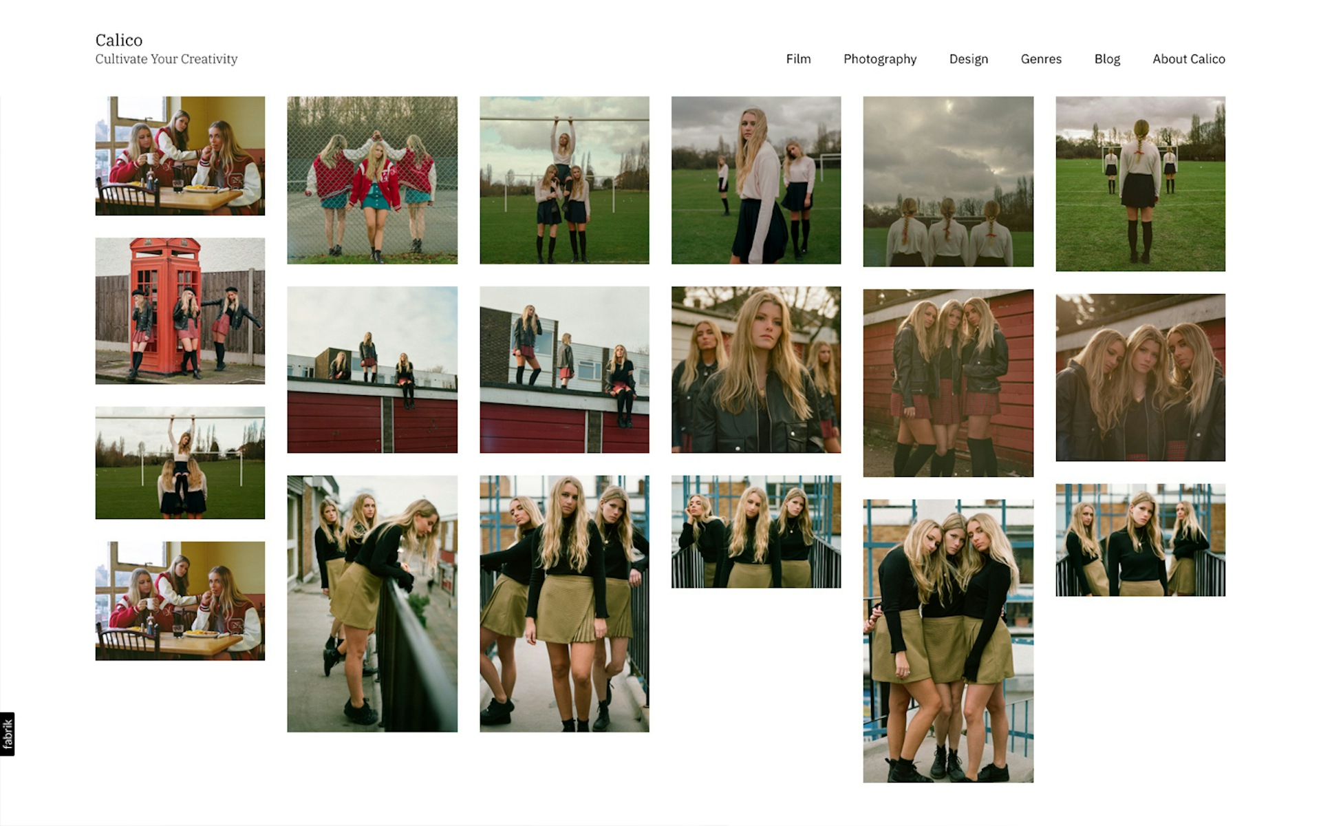 Calico theme for Fabrik portfolio website