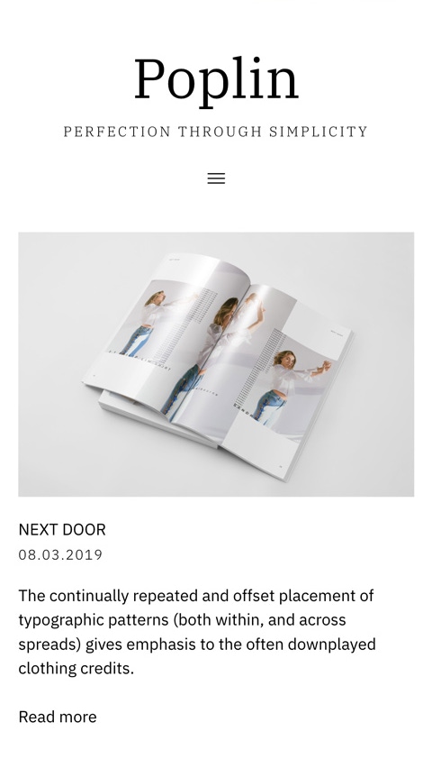 Poplin theme for Fabrik portfolio website