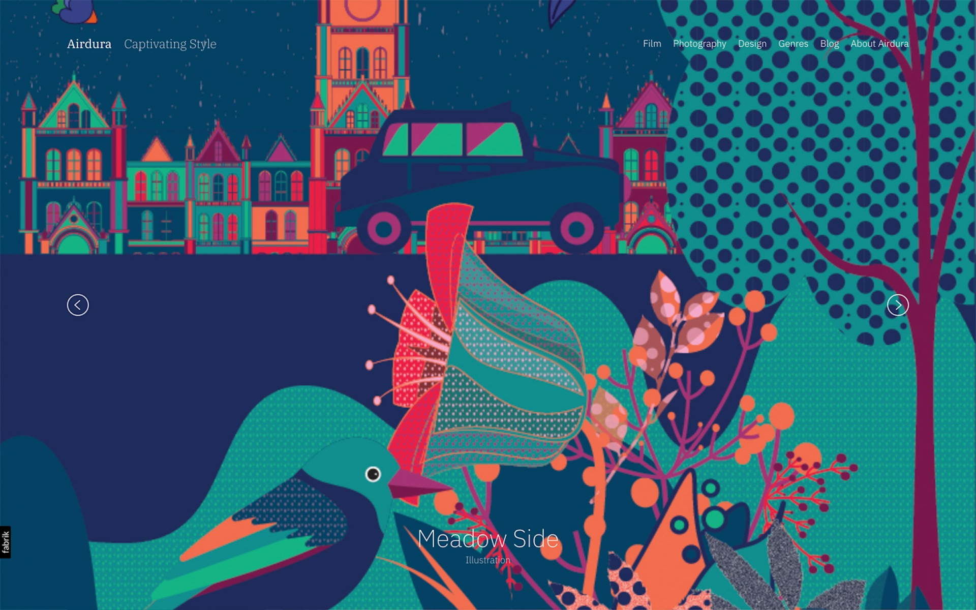 Airdura theme for Fabrik portfolio website