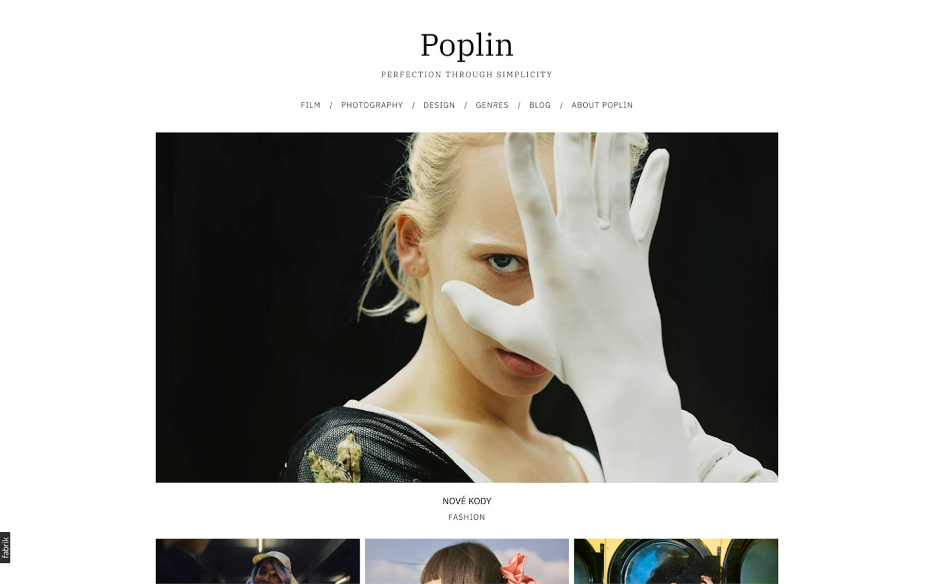 Poplin theme for Fabrik portfolio website