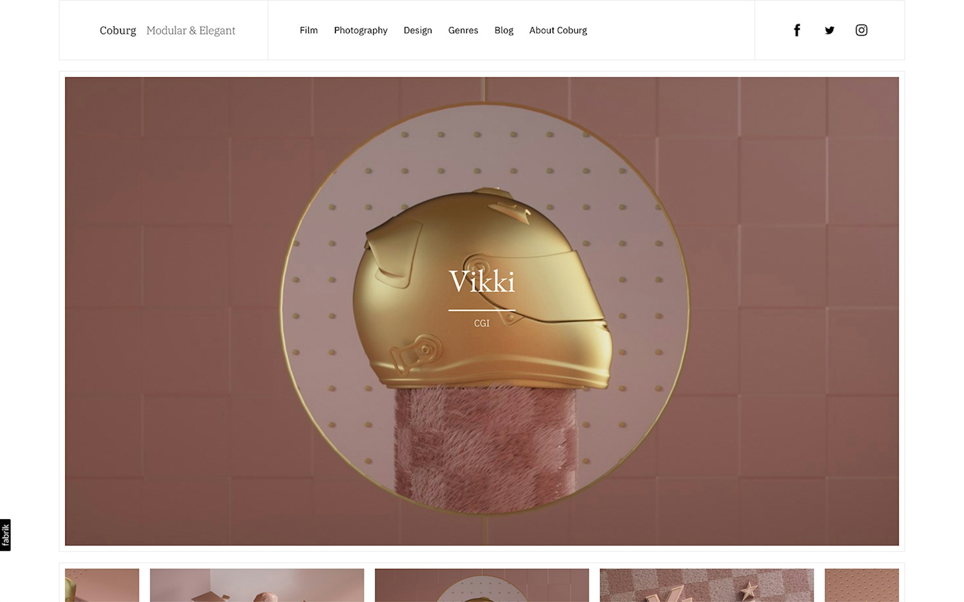 Coburg theme for Fabrik portfolio website