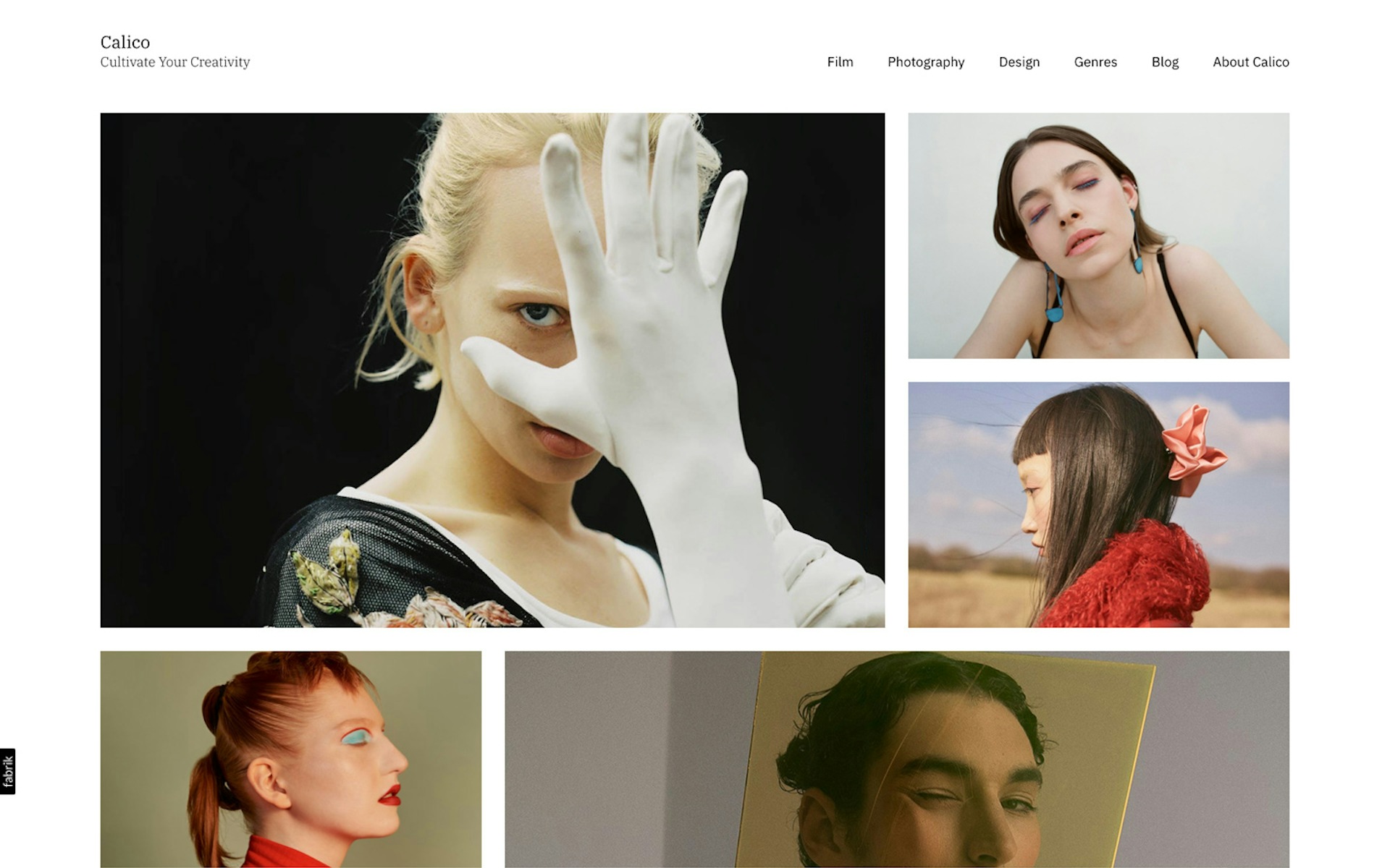 Calico theme for Fabrik portfolio website