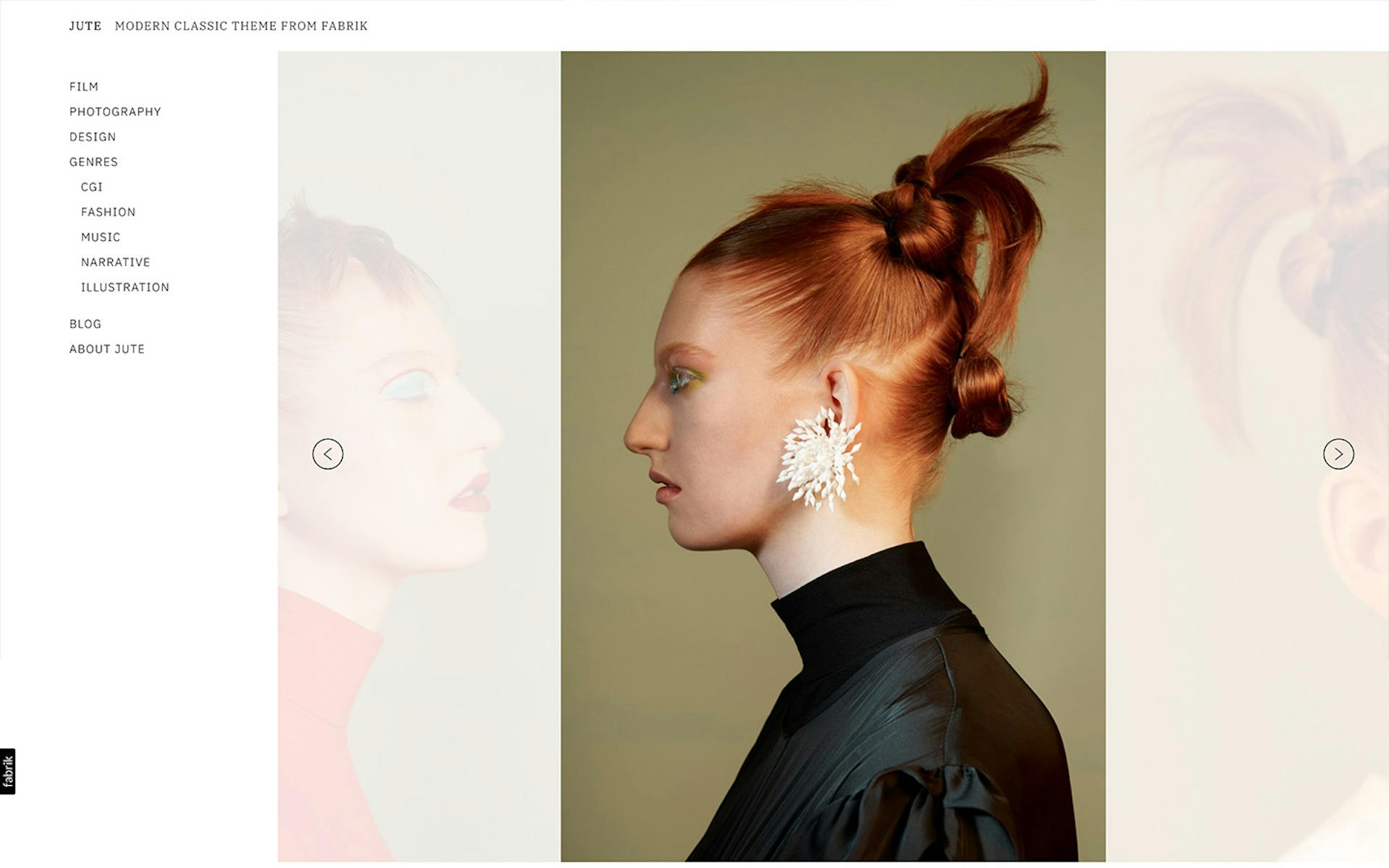 Jute theme for Fabrik portfolio website