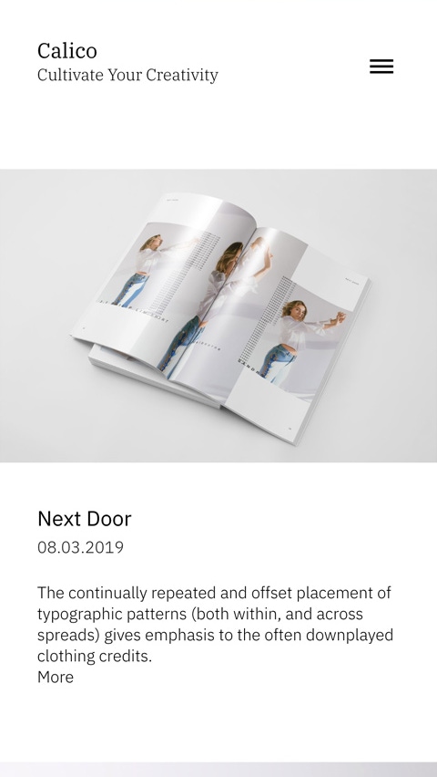 Calico theme for Fabrik portfolio website