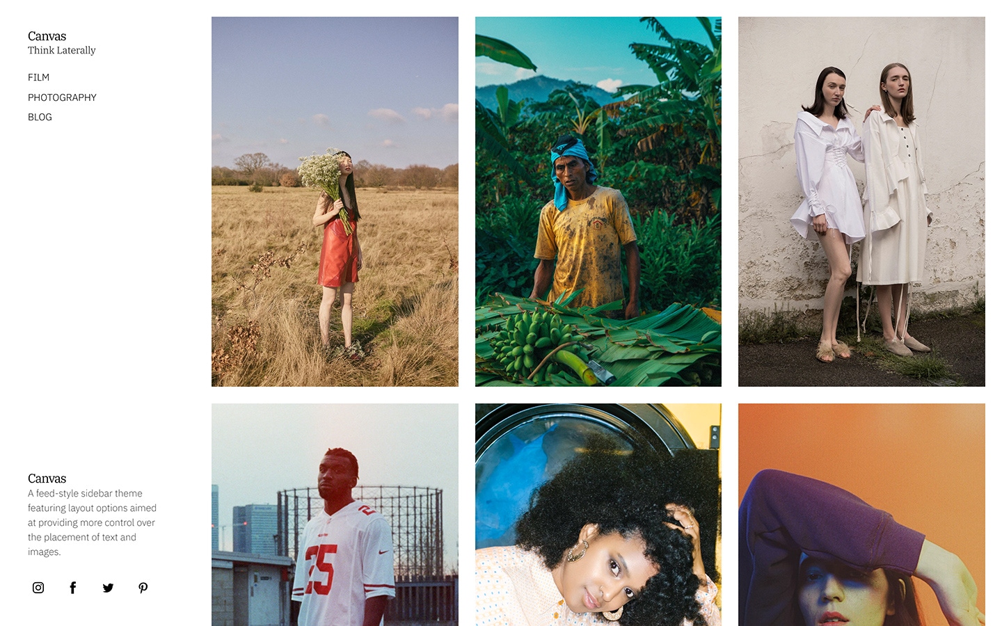 Fabrik photographer canvas theme