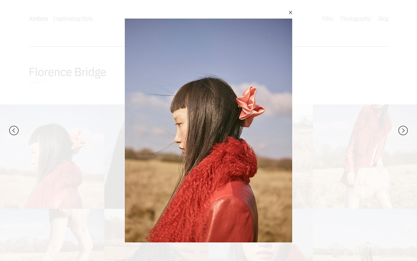 Fabrik lightbox layout example